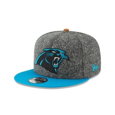 Grey Carolina Panthers Hat - New Era NFL Suede On Tweed 9FIFTY Strapback Caps USA0726518